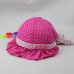 MZ1140 Pure Cotton Cute Children’s Hat with Dots Flower Pattern Rose Red