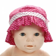 MZ1140 Pure Cotton Cute Children’s Hat with Dots Flower Pattern Rose Red