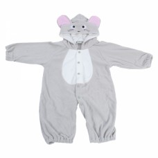 NEW Newborn Baby Girl Boy’s Cute Hooded Fleece Jumpsuit Onepiece Suit Romper Costume Cray Mouse 95