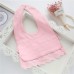 Baby Girl Waterproof Bib Multilayer Cutout Snap Design Princess Rice Pocket  Pink